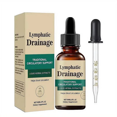Lymphatic Drainage Drops 59ml, Natural Herbal Liquid Supplement for Circulatory Support, Easy-to-Use for Men & Women