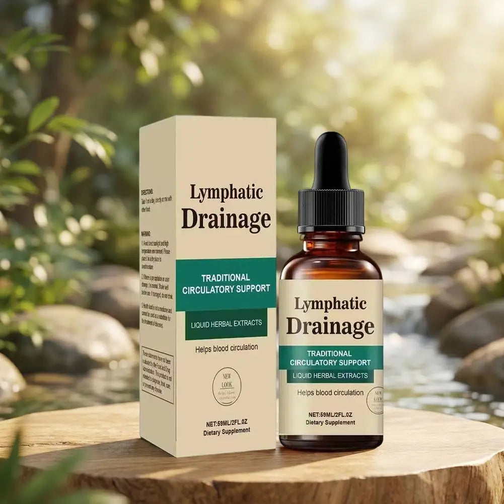 Lymphatic Drainage Drops 59ml, Natural Herbal Liquid Supplement for Circulatory Support, Easy-to-Use for Men & Women