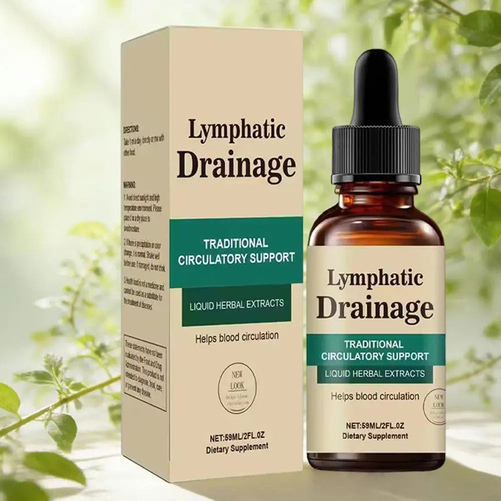 Lymphatic Drainage Drops 59ml, Natural Herbal Liquid Supplement for Circulatory Support, Easy-to-Use for Men & Women